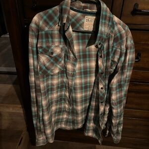 Rugged & Stylish "2MEN" XL Plaid Snap-Front Flannel Shirt - Great Condition!
